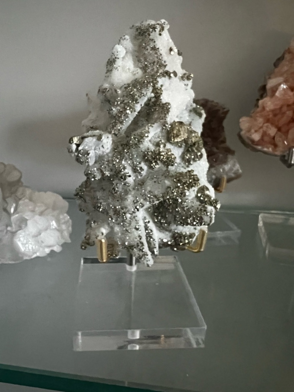 Quartz with Gold Pyrite Crystal Display Piece,